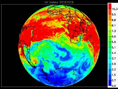 Årets ozonhul gav anledning til øget UV stråling over beboede områder i det sydligste Sydamerika, Falklandsøerne, South Georgia og South Sandwich øerne.