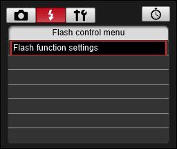 5 Klik på [Flash function settings/flashindstillinger]. Flash control menu (Menuen Flashkontrol) 6 Vinduet [Flash function settings/flashindstillinger] vises. Angiv indstillinger.