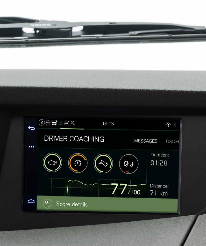 GRÆNSEFLADE En verden af infotainment lige ved hånden. INDBYGGET GPS-NAVIGATION Volvo FM har en fuldt integreret navigator.