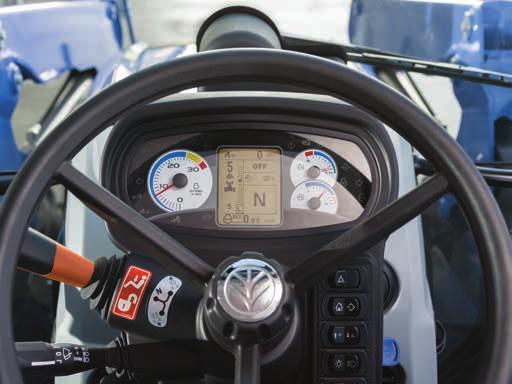 Tophastigheden på 40 km/t opnås ved blot 1970 o/min. Resultatet? Din T5 Electro Command vil reducere dine brændstofomkostninger og samtidig mindske lydniveauet i kabinen.