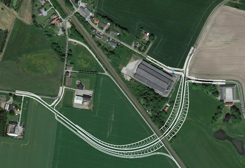 Nedlagt overkørsel Figur 19. Skitse af ny bro over banen ved Bjerregrav Stationsby, Randers Kommune.