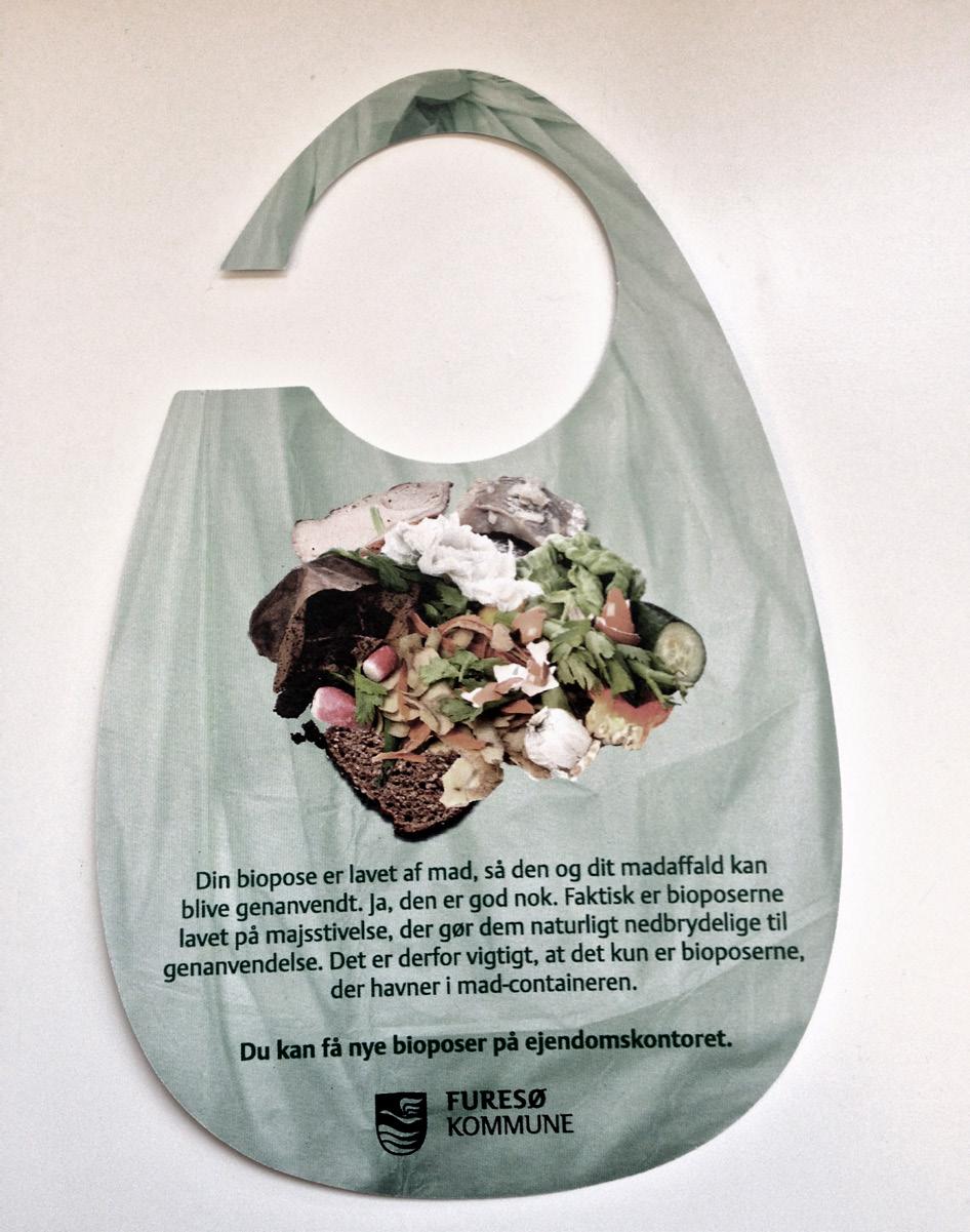 Med teksten kun til mad skulle det være tydeligt, at bioposen kun skulle bruges til madaffaldet (se billede 16+17).
