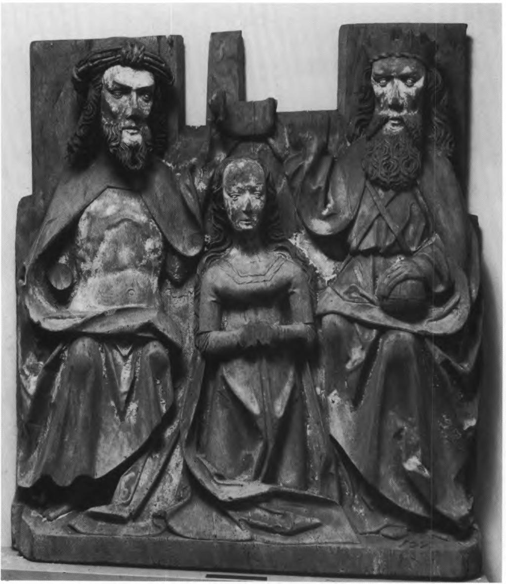 SKELLEBJERG KIRKE 1039 Fig. 16. *Marias himmelkroning fra o. 1500 (s. 1037). Nu i Sorø Kunstmuseum. NE fot. 1980. - *The Coronation of the Virgin c. 1500. Now in Sorø Kunstmuseum.