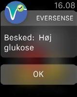 øjekast under Apple Watch-indstillinger, skal du bare swipe opad på urets HJEM-skærm for at få vist Eversense-appens øjekast.