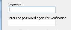 password er valgfri men det skal tastes ens begge steder, hvis du vælger at bruge et.