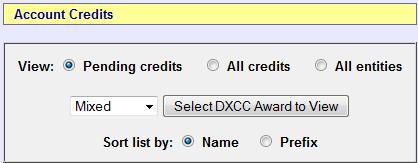 Lidt om Account Status (Award vinduet) Vælg Vælg call Klik på (hvis du har flere calls / DXCC lande) Nedenstående fremgangsmåde er nogenlunde ens på DXCC, WAS, VUCC og CQ WPX.