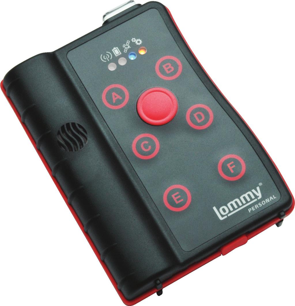 Programmerbare knapper Lommy en kan leveres med 6 funktionsknapper ud over den røde alarmknap.