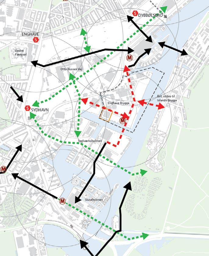 Sammen med de planlagte broforbindelser over Frederiksholmsløbet og Belvederekanalen medvirker lokalplanen til at sammenbinde de nye udviklingsområder på Sjællandssiden af havneløbet.