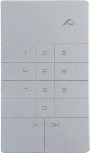 Kodetastatur Kodetastatur m/bluetooth - Sort (glas), Sølv (PVC) Tastatur til åbning af Roto, Eneo A/C/CC låse.