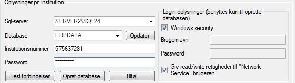 1. Indtast adressen til ØS Webservice Eks. https://rejsudadm.oes.dk/ray/getdata.svc (Figur) 2. Tag stilling til om login oplysningerne til databasen er korrekte. Eks. Windows Security eller SQL server login skal benyttes (se.