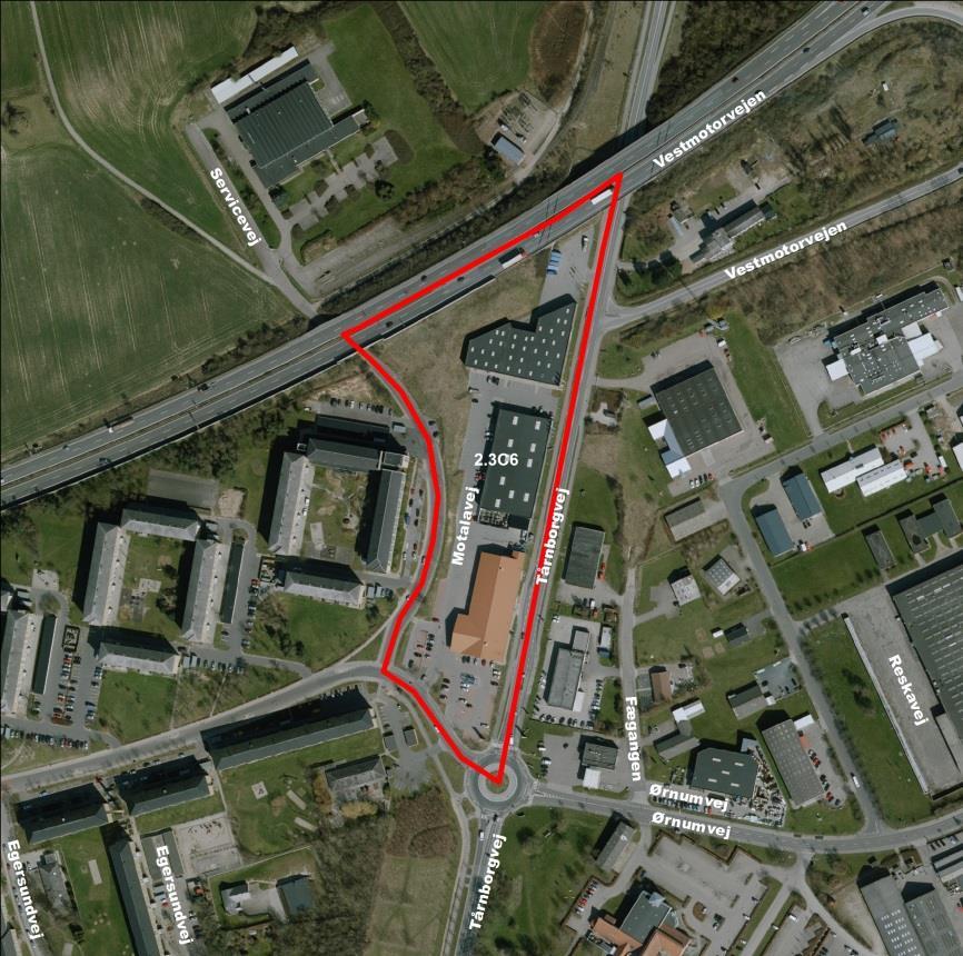 2.3C6: Centerområde ved Tårnborgvej - Motalavej, Korsør: Areal: 2,9 ha Anvendelse, Kommuneplan 2013: Erhvervsområde