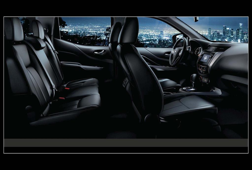 KØR PÅ FØRSTE KLASSE HVER DAG I den nye Nissan NAVARA får du uventet komfort og plads på alle siddepladser.
