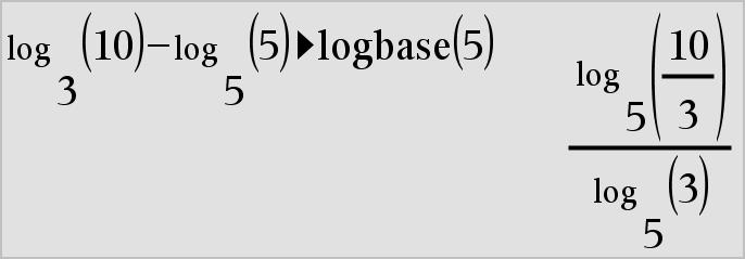 log() log(udtr1[,udtr2]) udtryk /s-taster log(liste1[,udtr2]) liste Returner -Udtr2-talslogaritmen til argumentet. Bemærk: Se også Log-skabelon, side 6.