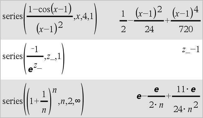 seqn() Katalog > Genererer en liste med led for sekvensen u (n)=expr(u, n) som følger: Øger n fra 1 til nmax med 1, beregner u(n) for de tilsvarende værdier af n vha.