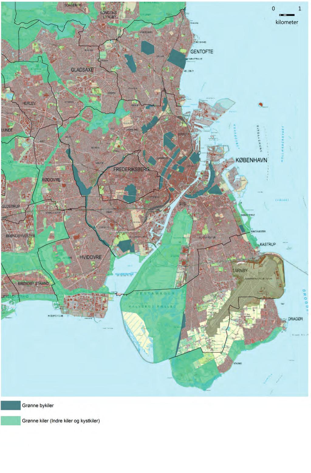 Kortbilag E: Grønne bykiler Fingerplan 2017 -