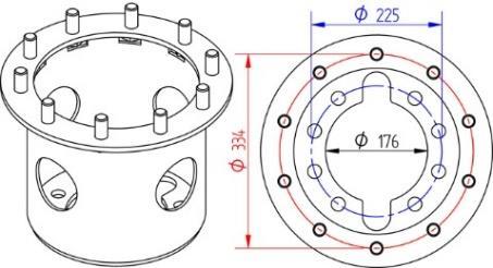 WHEELDUCK Adaptor for Tvillingmonteret Trailer hjul 7,5 / 9,5" med 0 Huller Maks Træk (PL): 3   Part