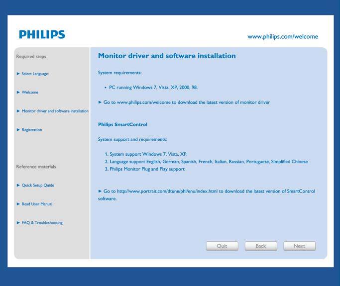 3. Optimering af billede 3.3 Philips SmartControl Lite Det nye SmartControl Lite-software fra Phillips giver dig mulighed for at kontrollere skærmen via et nemt, grafisk interface.