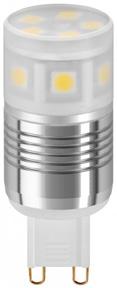 H33302 G9 LED stiftpære - 230 / 3W, arm Hvid (=24W) Forsyningsspænding: 230ac Svarer til en glødepære på: 24W Farvegengivelsesindeks:
