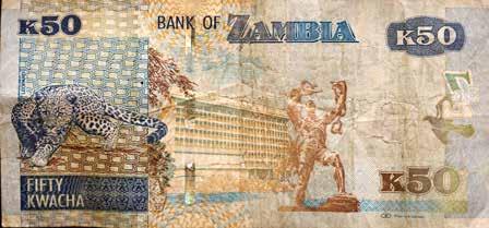 FAKTA OM ZAMBIA / LÆRERVEJLEDNING / GEPARD-DRENGEN 15 En zambisk halvtredser: Den zambiske møntfod hedder kwacha og 1 kwacha er i foråret 2014 lidt mindre værd end en dansk krone.