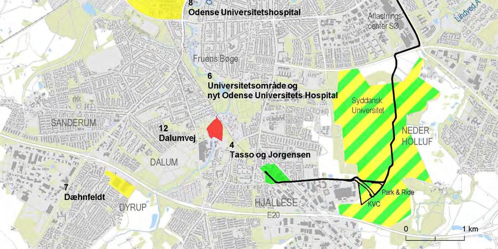 1 Rækkefølgeplanen for byomdannelsesprojekterne i Odense.