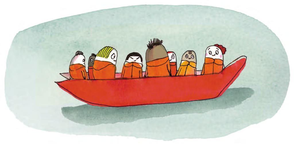 En masse børn i samme båd De her børn har alle sammen en far eller mor, som har angst eller depression. De er lige kommet ombord i båden.