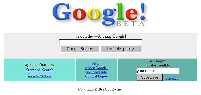 Larry Page & Sergey Brin, Stanford Uni 1996 År 2010: 25.