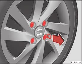 Montering af hjulkapsler Du skal trykke hjulkapslen på fælgen på en sådan måde, at ventiludsnittet sidder over dækventilen.
