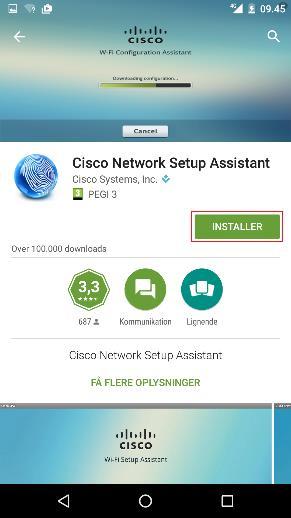 2.2 Tryk på Cisco Network Setup Assistant app en, og tryk