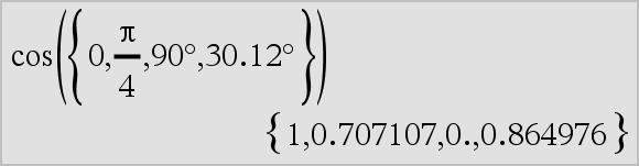 (grader) ¹-tast Denne funktion giver mulighed for at angive en vinkel i grader, mens programmet er i vinkeltilstanden Nygrader eller Radianer. I vinkeltilstanden Radian ganges argumentet med p/180.