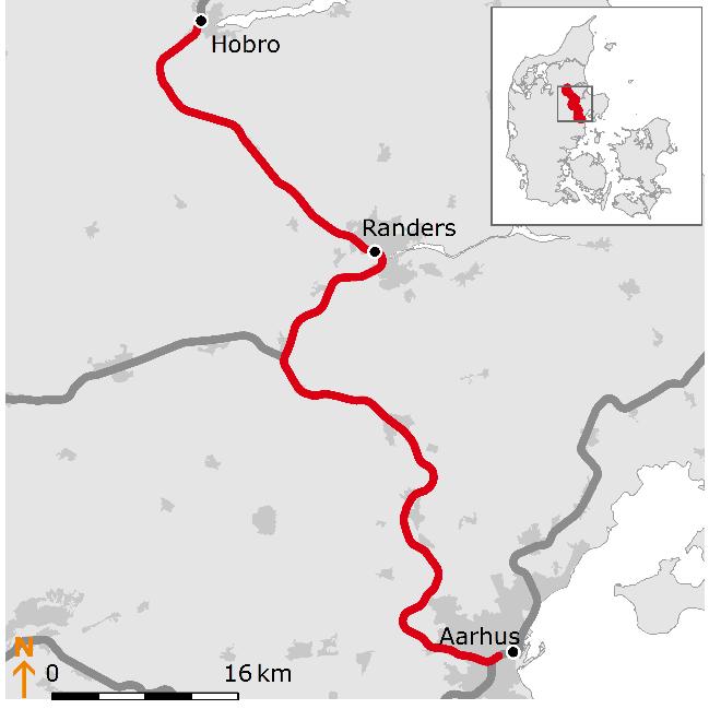 Af hensyn til udrulningen af Signal- og elektrificeringsprogrammerne kan hastighedsopgraderingsprojektet først være færdig i 2026. Figur 45. Hastighedsopgraderinger mellem Fredericia og Aarhus.