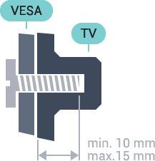 55PUS6432, 55PUS6452 VESA MIS-F 400x200, M6 2 Opsætning Forberedelse Tag først de 4 plastikskruehætter ud af gevindhullet bag på TV'et.