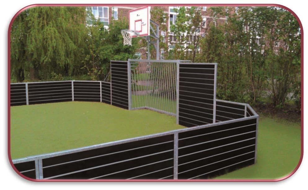 Multibane Multi-use game area (MUGA) Hegnsmoduler - Fence modules Safefloor ApS