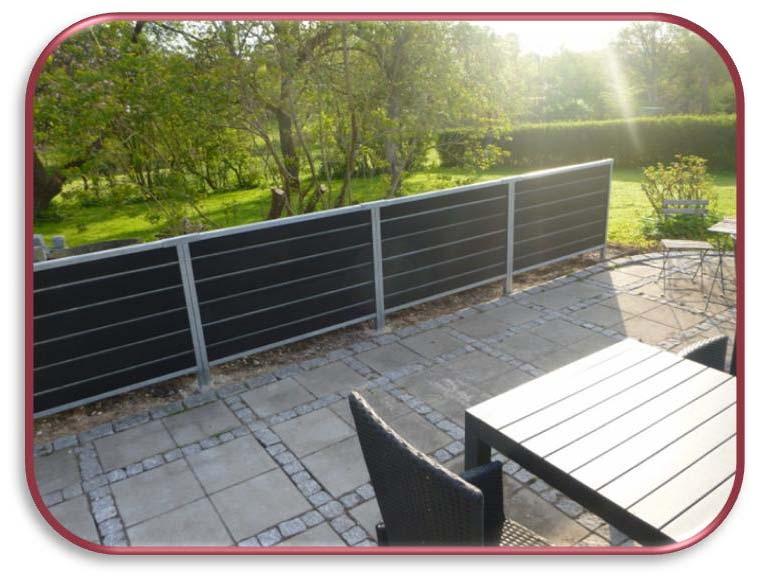 150 x 15 x 4,3 cm Gummi/stål hegnsmoduler - Rubber/steel fence modules 31100