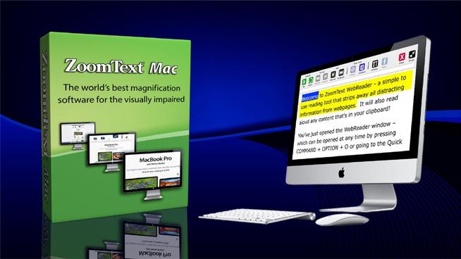 Programmer til Mac ZoomText Mac Forstørrelse software til Mac, der giver op til 36x forstørrelse af alt det, der vises på skærmen.