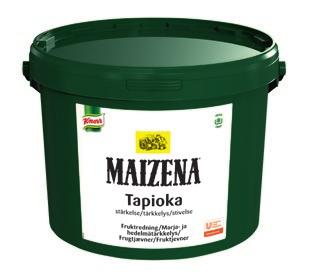 frugtsmagen Tåler stærk syrepåvirkning Frugtgrød, - suppe, og -sauce jævnet med Tapioka kan klare frysning i op til 6 mdr.