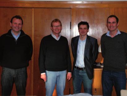 Fra venstre: Lars Vintersborg, Henrik Bentzen, Gert Rindom og Brian Larsen Ser lyst på fremtiden med WorkBase Af TRINE NOER HANSEN (tha@medialogic.