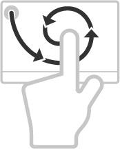 To-finger betjening af musepladen Musepladen understøtter to-finger betjening, som muliggør udførelsen af bestemte kommandoer ved