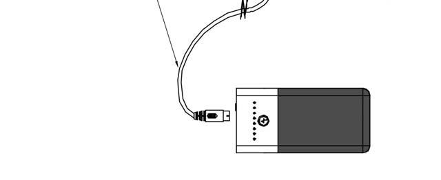 5. Tilslut tilslutningsomformeren til notebookens strømstik. Powerbanken bør nu levere strøm til både notebooken og dens batteri.