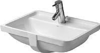BADVASKE SORTIMENT Bemærk: Flangegennemskin kan forekomme ved visse laminattyper. Alle badvaske er kun til underlimning/underfræsning.