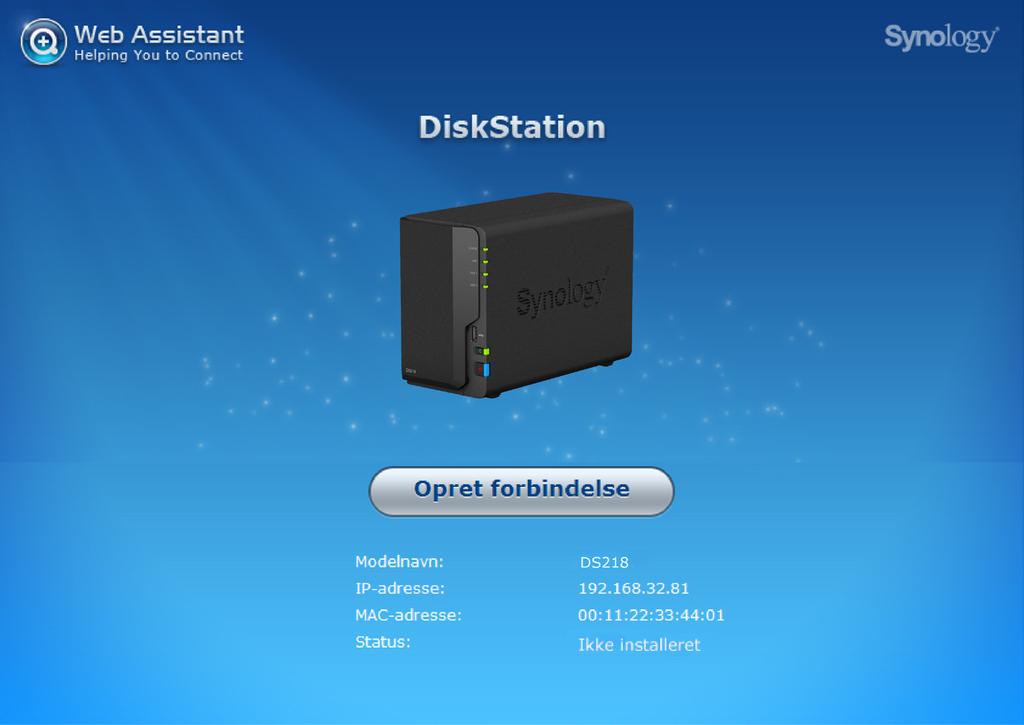 Installer DSM på DiskStation 3Kapitel Når hardwarekonfigurationen er færdig, skal du installere DiskStation Manager (DSM) - Synologys browserbaserede operativsystem - på din DiskStation.