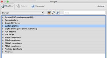 PREPRESS Modtaget PDF tjekkes for fejl, der er eventuelt kørt en preflight på filen i Acrobat.