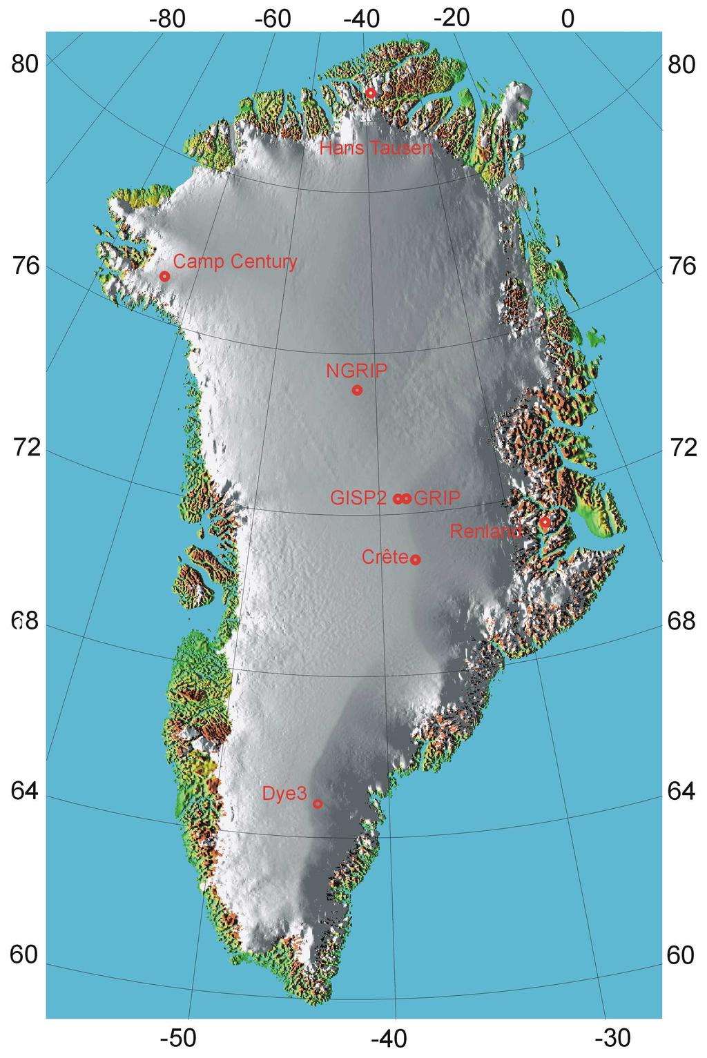 INDHOLD 3 Kort over Grønland med angivelse af nogle af de steder, der