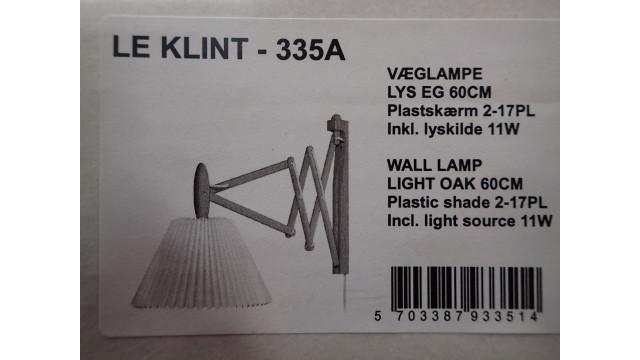 Auk: 2749 Kat: 246. Væg udtrækslampe, Le Klint, model 335A, lys eg (ubrugt) Auk: 2749 Kat: 247.