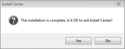 4 Afslut installationsprogrammet. Klik på Yes (Ja) (Windows) eller OK (Mac OS), når installationen er fuldført.