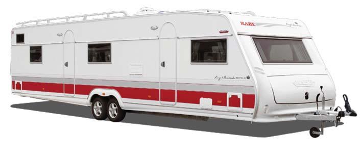 44 / KABE 2010 Royal Hacienda 1000 Flagskibet i Royal-serien kombinerer mobilhomet med campingvognens mobilitet. Indvendigt måler den hele 22 m 2, og hvis du vil, får du sovepladser til mange.