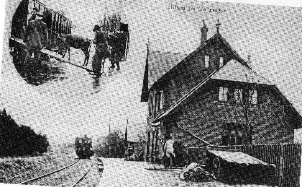Thorsager Station omkring 1910.