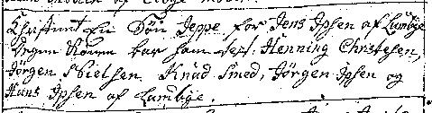 JP 22-1766 Jeppe Jensen, Lumby KB Lumby (Lunde/Odense) 1766 op 88 Jeppe Jensen døbt 16/3 Eodem (5. Søndag i Fasten) Christent En Søn Jeppe for Jens Ipsen af Lumbÿe. Degne Konen bar ham.