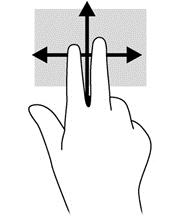 2 Brug af TouchPad-bevægelser Rulning Med en TouchPad kan du styre markøren på skærmen med fingeren.