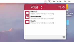 Sådan ser det ud, når du ligger filer i din Chili Cloud eller synkroniserer filer, der bliver ændret.