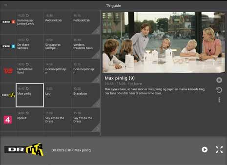 Tryk på play-pilen for at se programmet. Her vises dagens TV-oversigt på den pågældende kanal.
